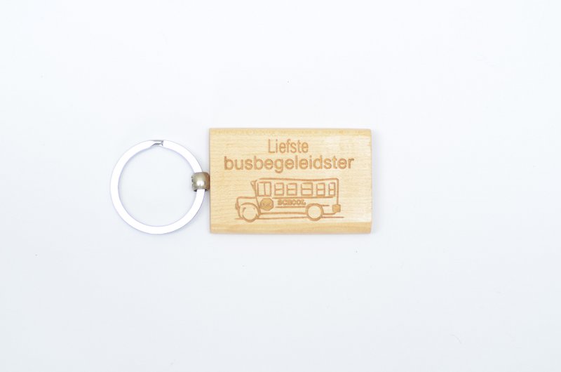 Schlüsselanhänger aus Holz Liebste Busbegleiterin