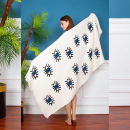 Ensemble peignoir et serviette turque contre le mauvais œil