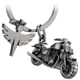 Llavero de motocicleta "Chopper" con ángel de la guarda - ángel amuleto de la suerte para motociclistas fanáticos de chopper