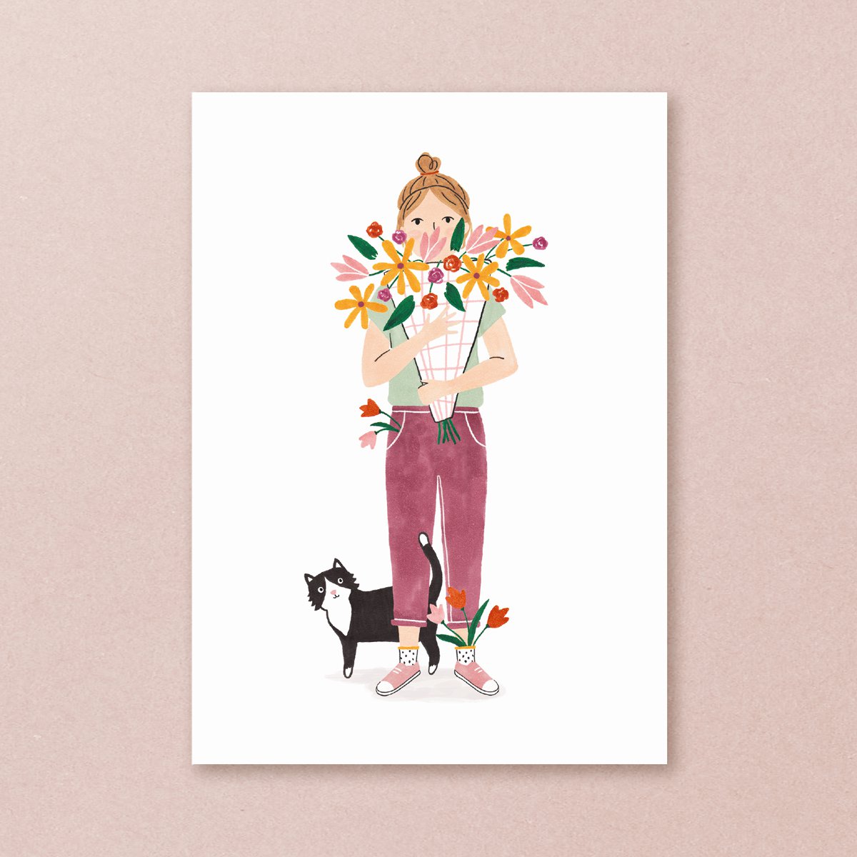 Postcard | Flower girl