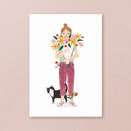 Postkort | Blomsterpige