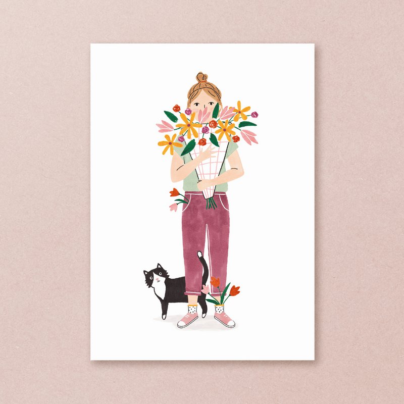 Postkort | Blomsterpige