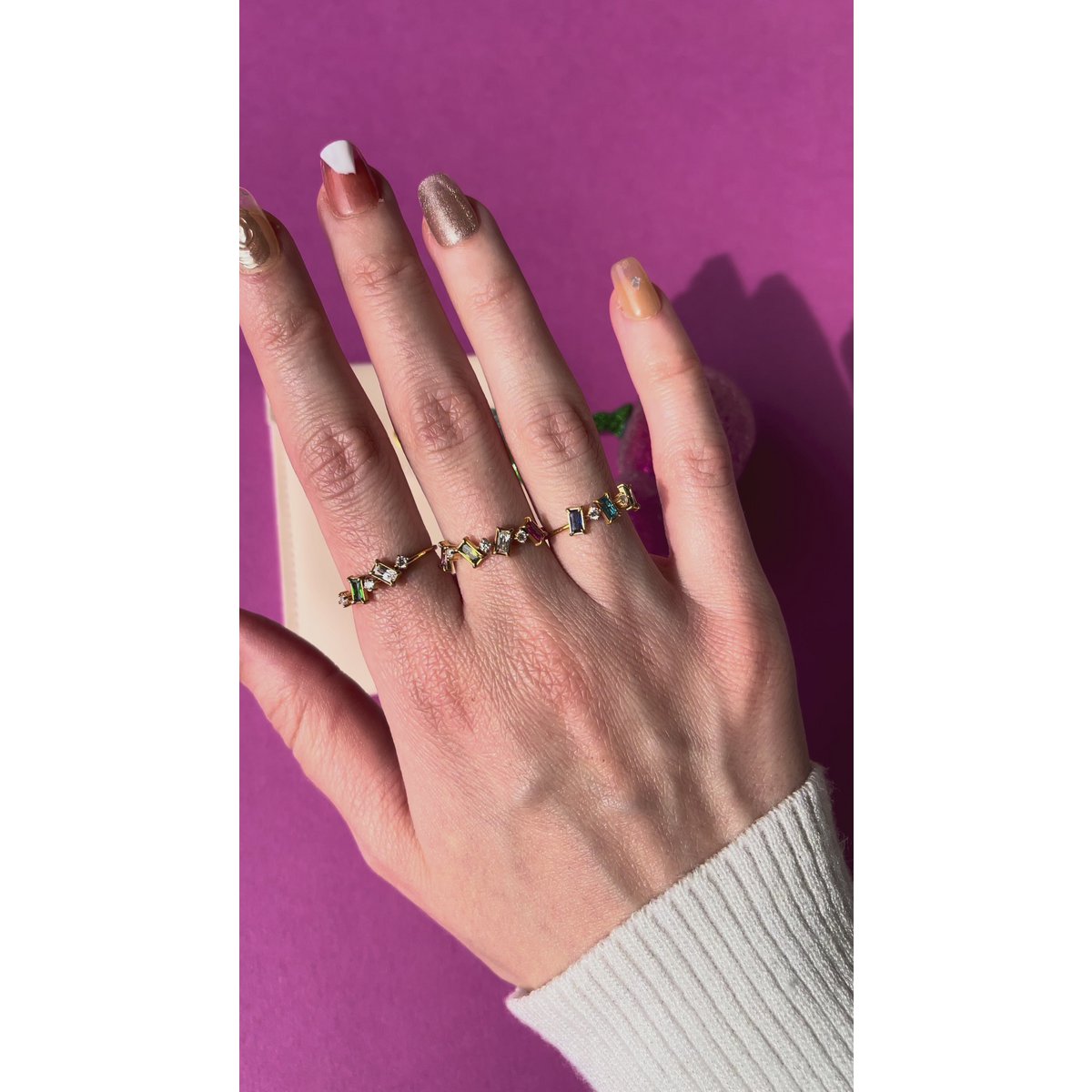Dara - Multi Stone Ring Gold