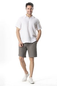 Multi-mousseline herenshort (161.540.28); 100% Katoen