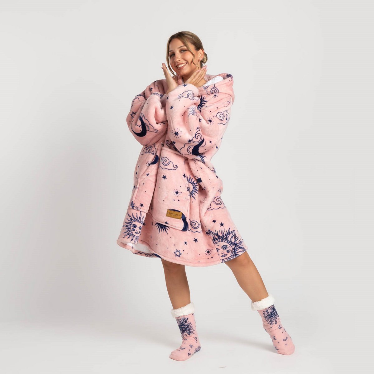 Vitapur - Hoodie blanket + socks - Carrol Pink