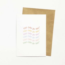 "Colorful text card with the message 'You can do this' on a white background."