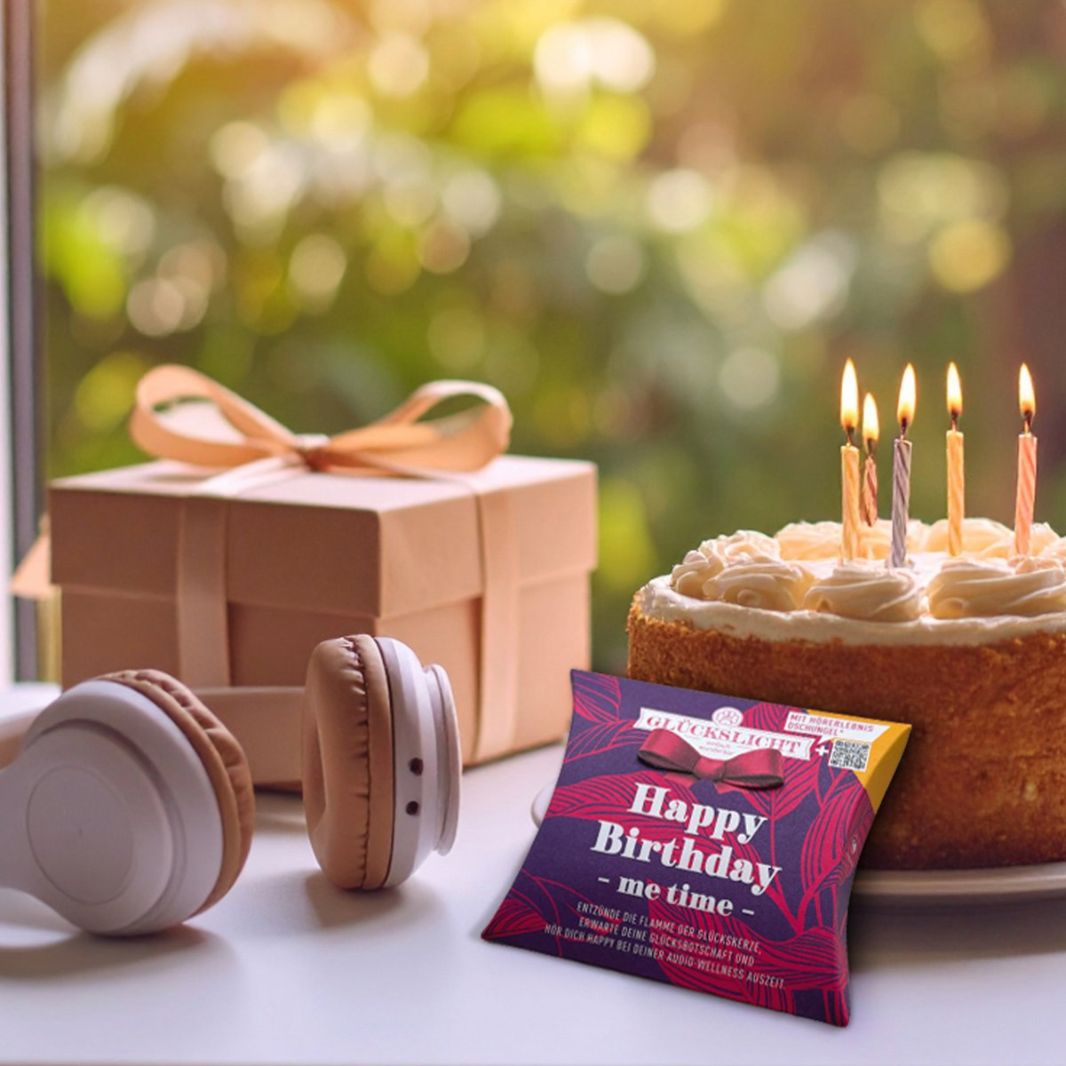 Luz de la suerte / En la caja de regalo con un lazo recortado 🎀 / me time / Feliz cumpleaños / CON SONIDO