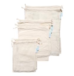 Set di sacchetti per prodotti riutilizzabili x 8 | Cotone organico