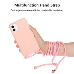Lunso - Cover posteriore con cavo - iPhone 11 - rosa