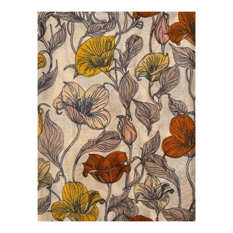 Damen-Baumwollschal mit Blumenmuster ITFUIAHF-25-02