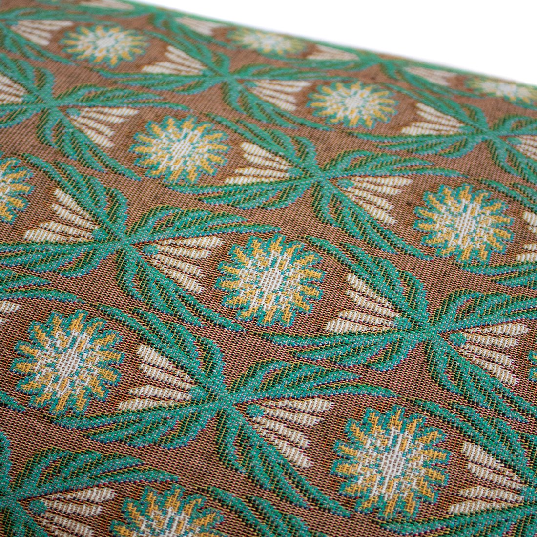 NIN-NIT Classique Nature Diamant XL cushion | 100% woven cotton | decorative cushion with floral print | green| orange | brown | beige | red | blue | multicolor | 90x35 cm