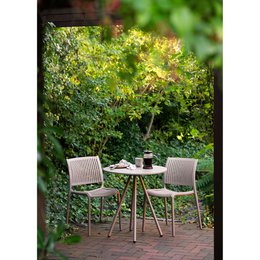 Barletta Bistro table, polypropylen/steel, taupe, ø70x73,5 cm