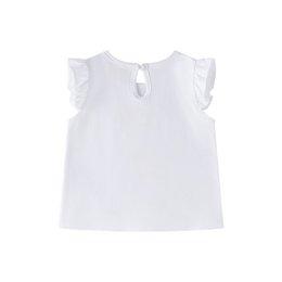 Baby white t-shirt with ruffle sleeves and pink drawing BGV66582