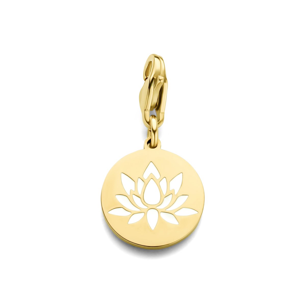 CO88 Collection 8CH-00032 Stalen Dest - Rand - Lotus - 15 mm - Karabinerhaken - Goldfarben
