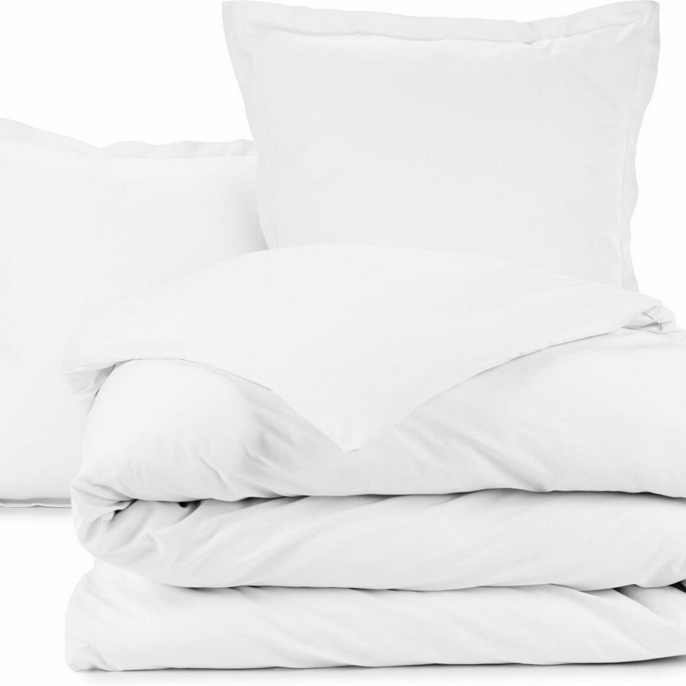 Duvet cover 240x260 cm + 2 pillowcases 65x65 cm white cotton