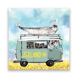 Postcard vintage bus seal