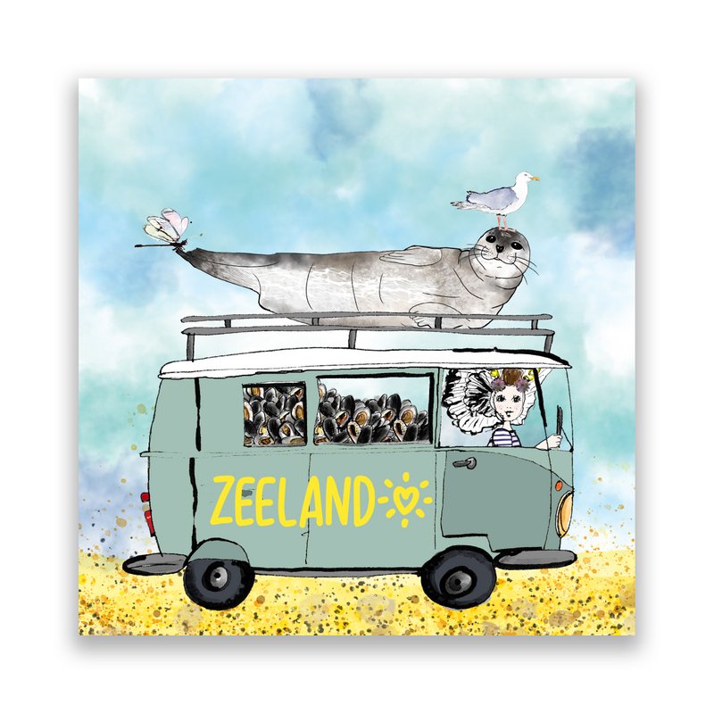 Postcard vintage bus seal
