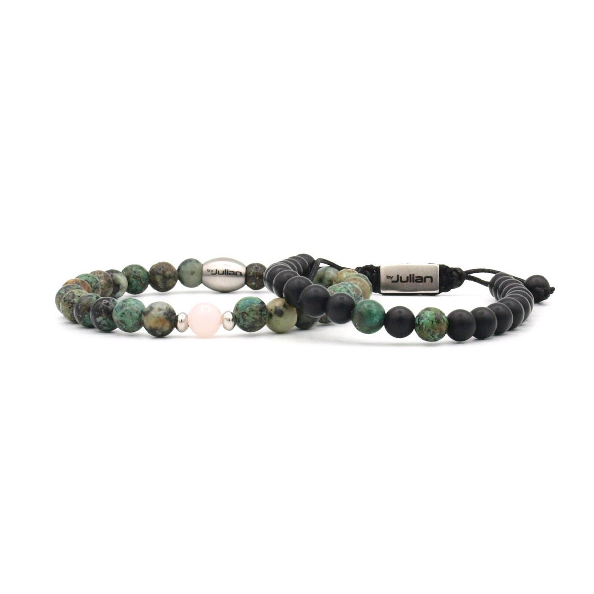 Moeder en zoon armbandenset Afr. Turquoise