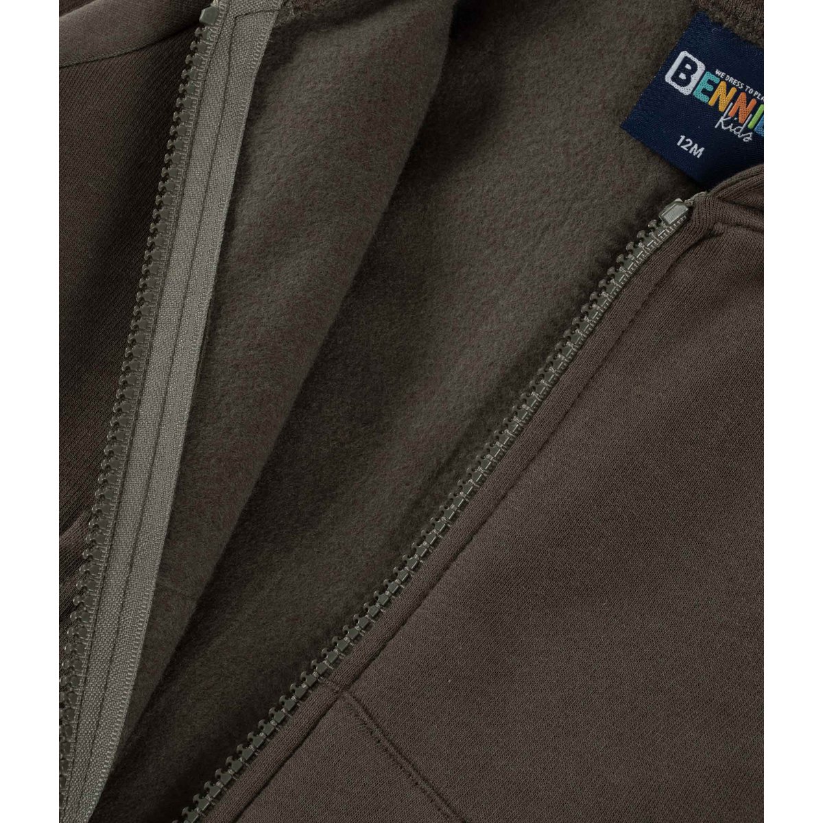 Veste zippée basique en polaire brossée