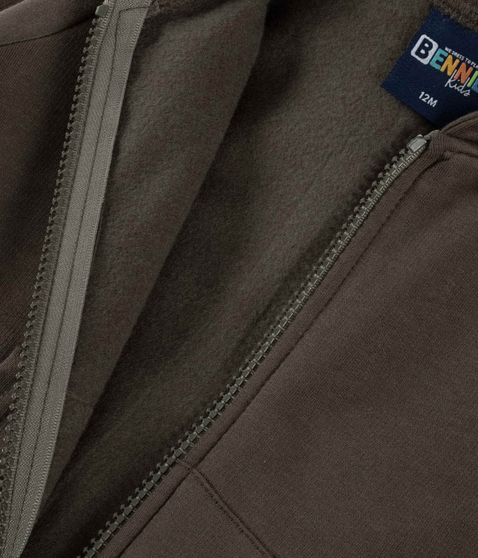 Veste zippée basique en polaire brossée