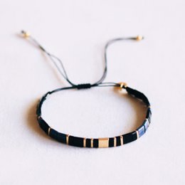 Tilabead bracelet – black/anthracite/gold-plated