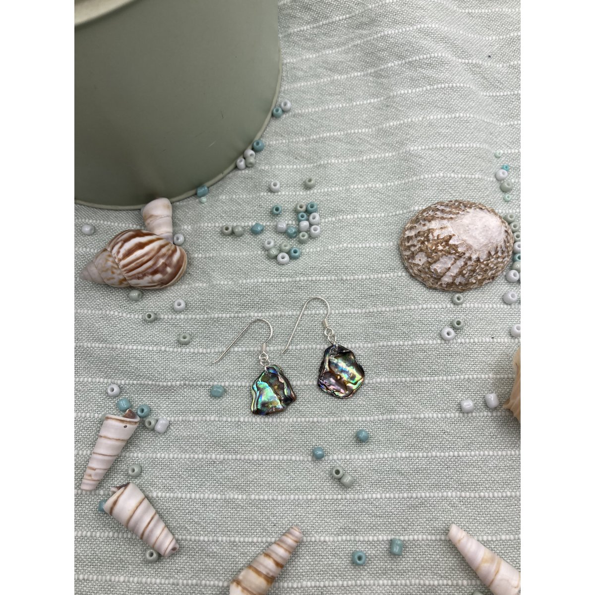 Abalone Muschel Ohrringe | Silberner handgemachter Surfer-Vibe