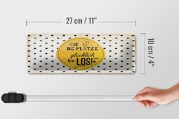 Tin sign saying 27x10 cm Get ready, happy, decorative sign