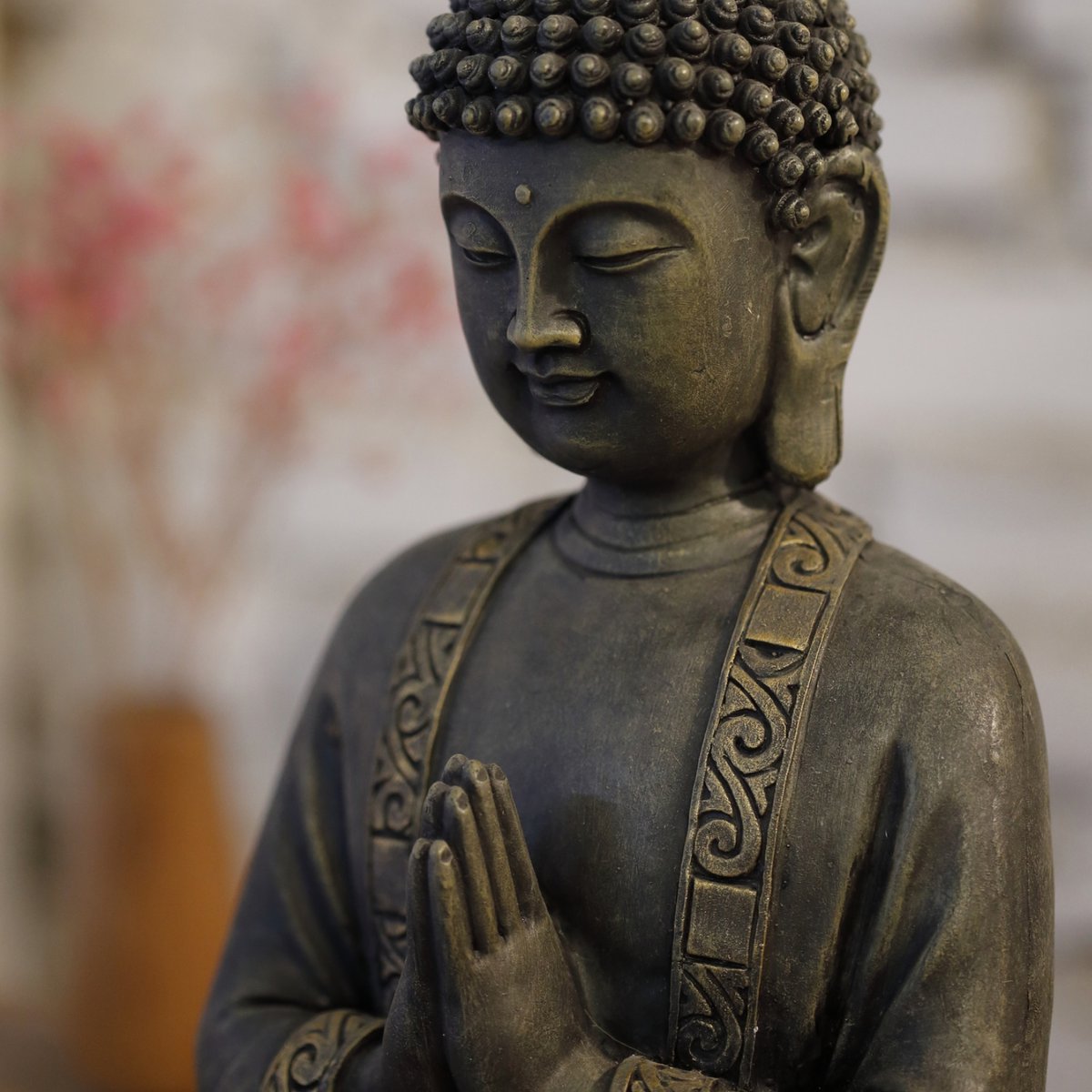 Gran estatua Buda Meditación-Decoración de Zen y Feng Shui-Broing una atmósfera espiritual y relajante a su estatua de interiores.