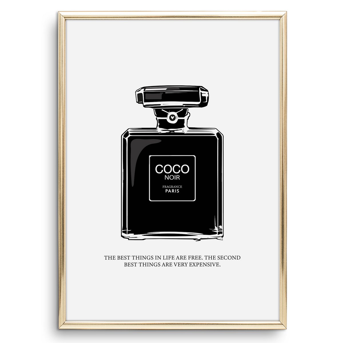 Poster: Coco Noir Perfume Bottle Illustration