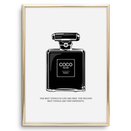 Poster: Coco Noir Perfume Bottle Illustration