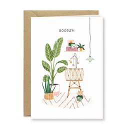 Tarjeta de bebé | ¡Hurra! | Cuna