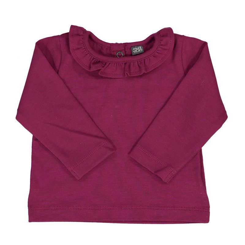 Organic cotton baby's frill t-shirt, berry
