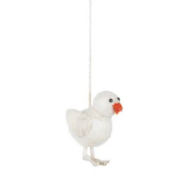 Decoración de pollito de Pascua colgante de fieltro de aguja hecho a mano (paquete variado de 6)