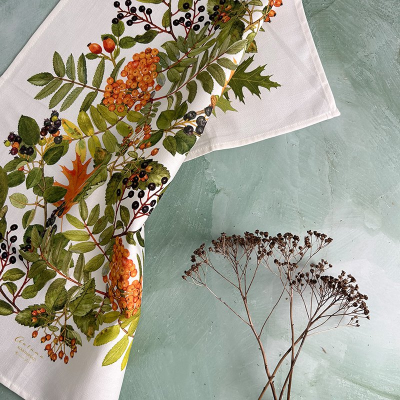 Organic tea towel - Autumn
