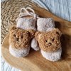 Baby Handschoenen / Wanten Met Teddy Beertje - Zand
