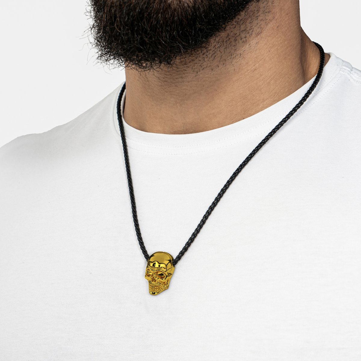 Collier en cuir "Crâne"