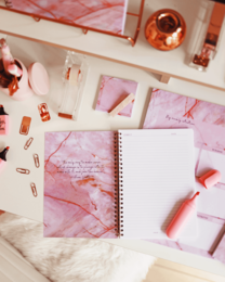 A5 Spiral Notebook in Luxurious Rose Quartz