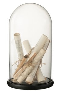 J -Linie Dekoration Stolp Pappel getaucht - Glas - Beige - groß