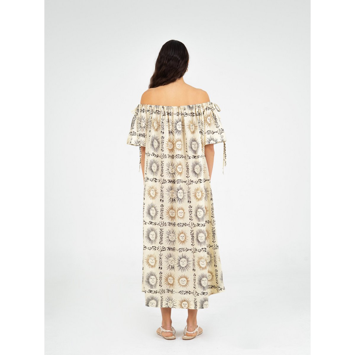 Vestido largo con estampado de sol Soleil