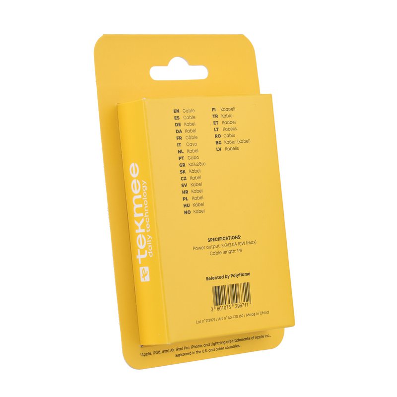 Chargeur blanc flexible pour Iphone d'1 mètre Micro Lightning/USB