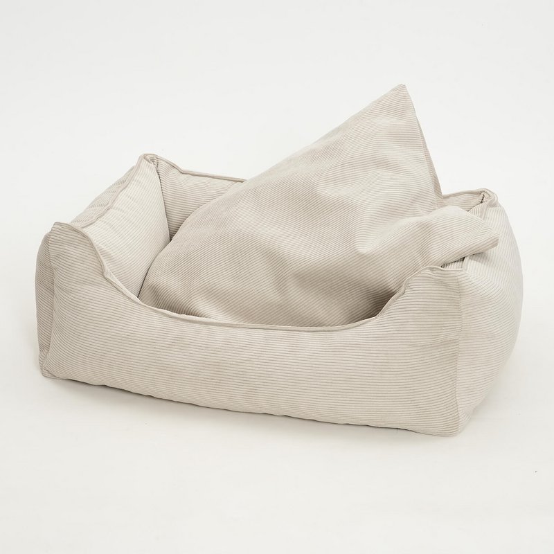 Hundebett Box Bett Chelsea Cord gravel