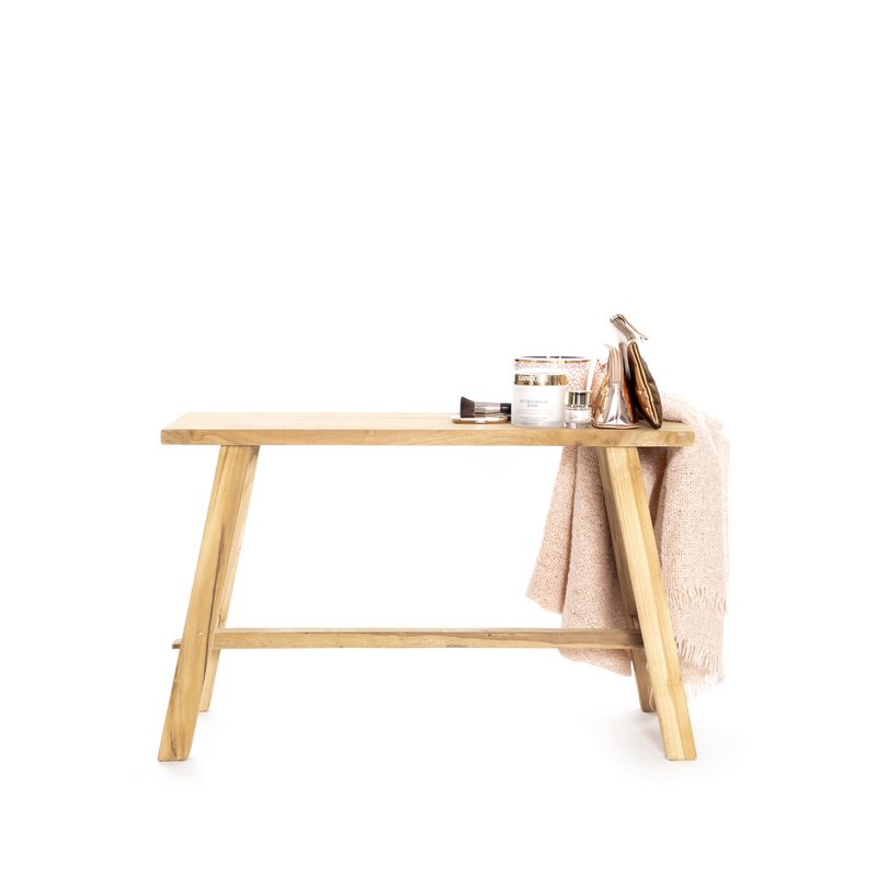 Ganesja lille bænk | 80x30xH:50 cm - teaktræ - ren elegance