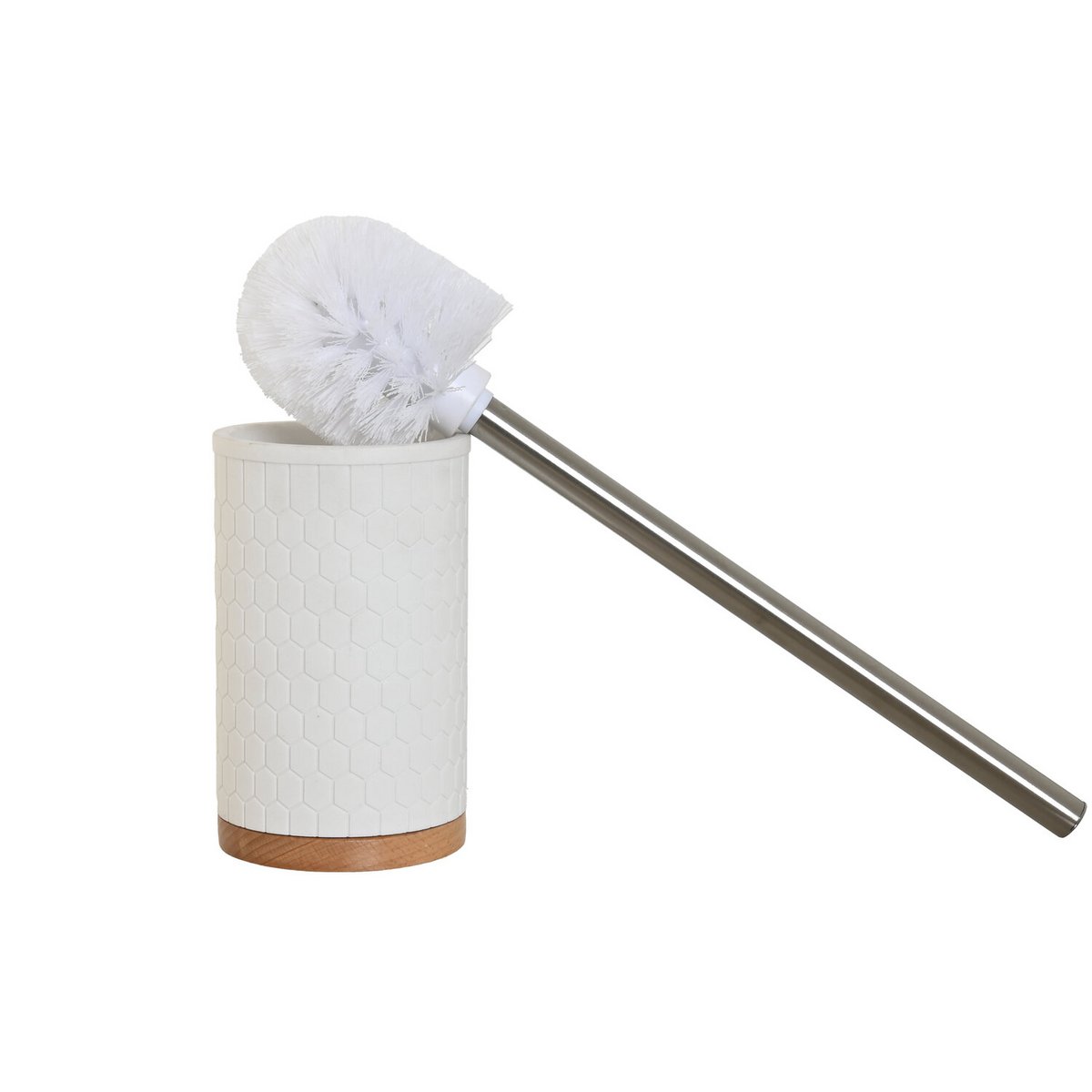 BÜRSTENHALTER AUS BAMBUSHARZ 9X9X37 WEISS PB211666