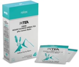 "Relaxing herbal tea with natural ingredients from Mt. Olympus. 10 tea bags."