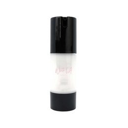 A white and black moisturizer bottle with a smooth, cylindrical shape. The product appears to be a soothing, hydrating cream.