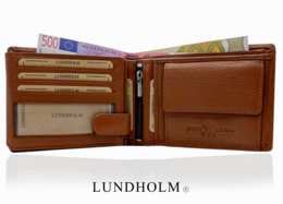 Lundholm leren portemonnee heren bruin en bieropener sleutelhanger echt leer - matchende set in luxe giftbox - vaderdag cadeau vaderdag kados pakket - cadeau voor man flesopener mannen cadeautjes vaderdag cadeau vaderdag geschenk