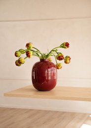 Vase Metal Dark Red 32cm