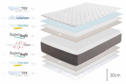 King Relax Supreme Viscoelastic Mattress - White - Spessore: 30 cm - Moonia