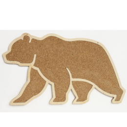 Bacheca di sughero, a forma di orso di sughero, orso decorativo da parete