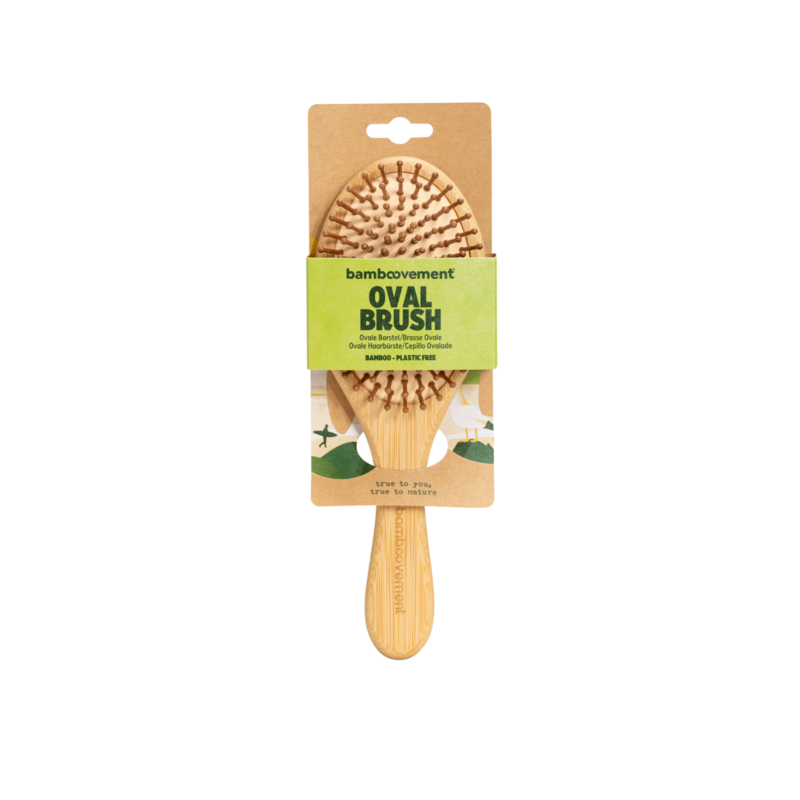 Ovale Bambus-Haarbürste | Plastikfrei | Vegan